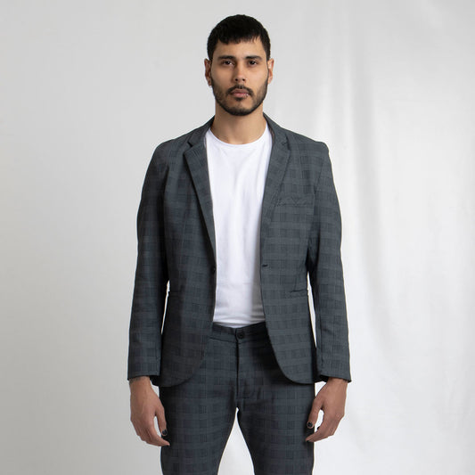 Blazer Cuadros Gris 208-3