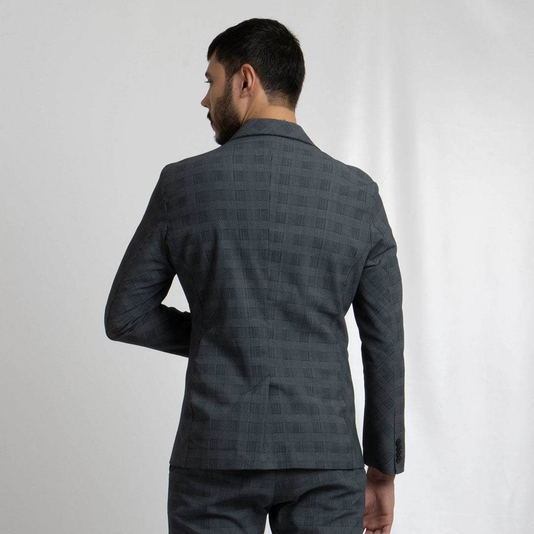 Blazer Cuadros Gris 208-3