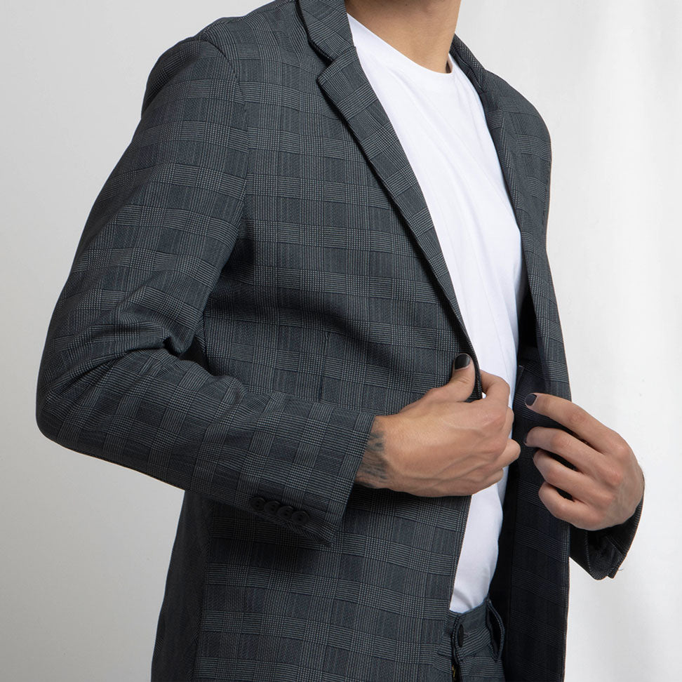 Blazer Cuadros Gris 208-3